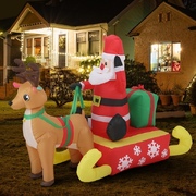 Christmas Inflatable Santa Reindeer 1.8M Xmas LED Light Outdoor Decoration