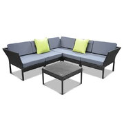 6PC Sofa Set Outdoor Furniture Lounge Setting Wicker Couches Garden Patio Pool