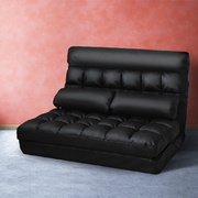 2-seater Adjustable Lounge Sofa - Black