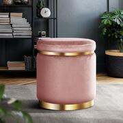 Round Velvet Foot Stool Ottoman Foot Rest Pouffe Padded Seat Pouf Bedroom