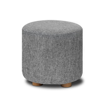 Fabric Round Ottoman - Grey