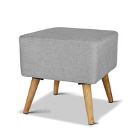 Fabric Square Foot Stool - Grey