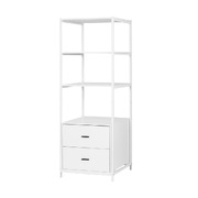 Bookshelf Display Shelf 2 Drawers 152CM White