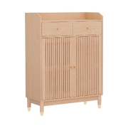 Shoe Rack Cabinet 4-Tier 16 Pairs Pine