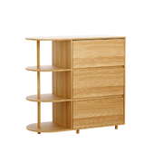 Chest of 3 Drawers Storage Cabinet 3 Shelves Pine