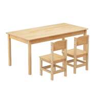 1 Kids Table and 2 Chairs Set Pinewood