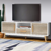 TV Cabinet Entertainment Unit 120cm Wood White Gino