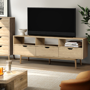 Wooden Scandinavian Entertainment Unit - Natural