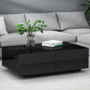 Coffee Table 4 Drawers Black Trevi