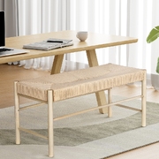 Dining Bench Paper Rope Seat Wooden Chair 100Cm