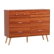 6 Chest of Drawers Dresser Tallboy Storage Cabinet Bedroom Walnut