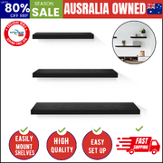 Floating Wall Shelf Set of 3 Black