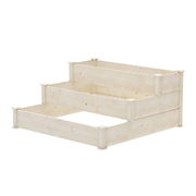 3-Tier Wooden Garden Bed Elevated Ground Vegetable Planter Box