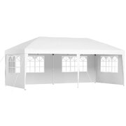 Gazebo Pop Up Marquee 3x6m Wedding Party Outdoor Camping Tent Canopy Side Wall White