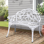 Outdoor Garden Bench - Vintage White