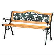 Outdoor Garden Bench Seat 126cm Wooden 3 Seater Patio Furniture