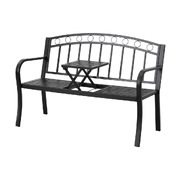 Outdoor Garden Bench Seat Loveseat Steel Foldable Table Patio Furniture