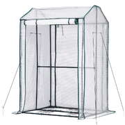 Green Fingers Mini Greenhouse Pe Cover Green House Roll-Up Zippered Door 1.0X0.8X1.5M