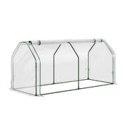 Green Fingers Mini Greenhouse Pe Cover Green House Roll-Up Zippered Door 1.2X0.5X0.6M