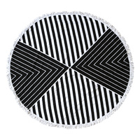 Round Beach Towel 150cm Printed Monochrome  