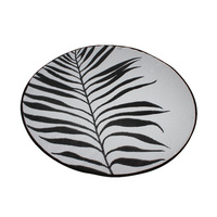 Round Outdoor Reversible Mat Weatherproof Palm Design 200cm Diameter