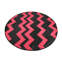 Round Outdoor Reversible Mat Weatherproof Zig Zag Pink 200cm Diameter