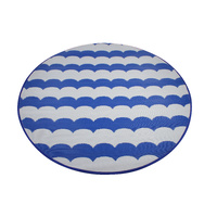 Round Outdoor Reversible Mat Weatherproof Wave Design 200cm Diameter