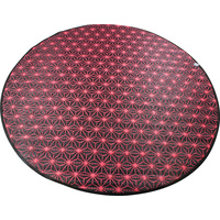 Outdoor Mat Weatherproof Starburst Round Diameter 200cm Red