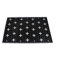 Rectangular Outdoor Reversible Mat Weatherproof Crosses Design 120 x 180cm