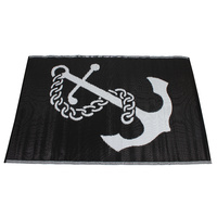 Rectangular Outdoor Reversible Mat Weatherproof Anchor Design 120 x 180cm