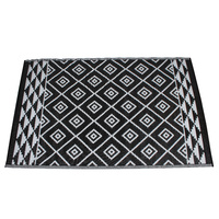 Rectangular Outdoor Reversible Mat Weatherproof Eye Geometric Design 120 x 180cm