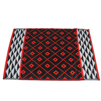 Rectangular Outdoor Reversible Mat Weatherproof Coral Geometric Eye 120 x 180cm