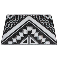 Rectangular Outdoor Reversible Mat Weatherproof Tribal Design 120 x 180cm