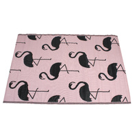 Rectangular Outdoor Reversible Mat Weatherproof Black Flamingo 120 x 180cm