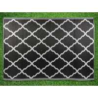 Outdoor Mat Weatherproof Morrocan 120 x 180cm Black