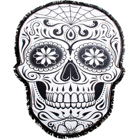 Skull Shape Towel Design Black and White