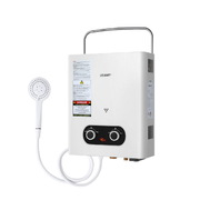 Portable Gas Water Heater 6LPM Outdoor Camping Shower White