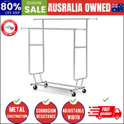 Clothes Rack Double Rail Coat Stand Adjustable Hanger