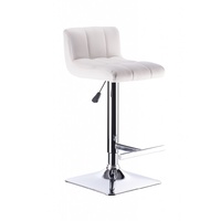 Set of 2 White  Elkin Bar Stools with Gas Lift 