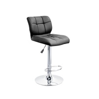 Set of 2 Black Covex Bar Stools with Gas Lift 