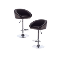 Set of 2 Black Bell Bar Stools with Gas Lift 