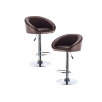 Set of 2 Chocolate Bell Bar Stools with Gas Lift 