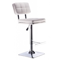 Set of 2 White Link Bar Stools with Gas Lift 