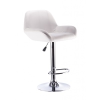 Set of 2 White Geo Bar Stools with Gas Lift 