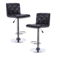 Set of 2 Black Pask Bar Stools with Gas Lift 