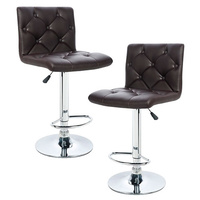 Set of 2 Chcoolate Pask Bar Stools with Gas Lift 