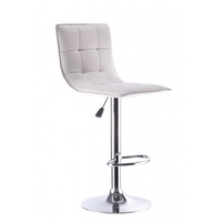 Set of 2 White Hyde Bar Stools with Gas Lift 