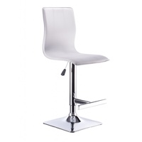 Set of 2 White Skew Bar Stools with Gas Lift 