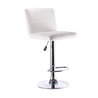 Set of 2 White Sans Bar Stools with Gas Lift 