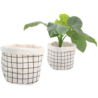 White Check Medium Storage Basket 25 x 25cm